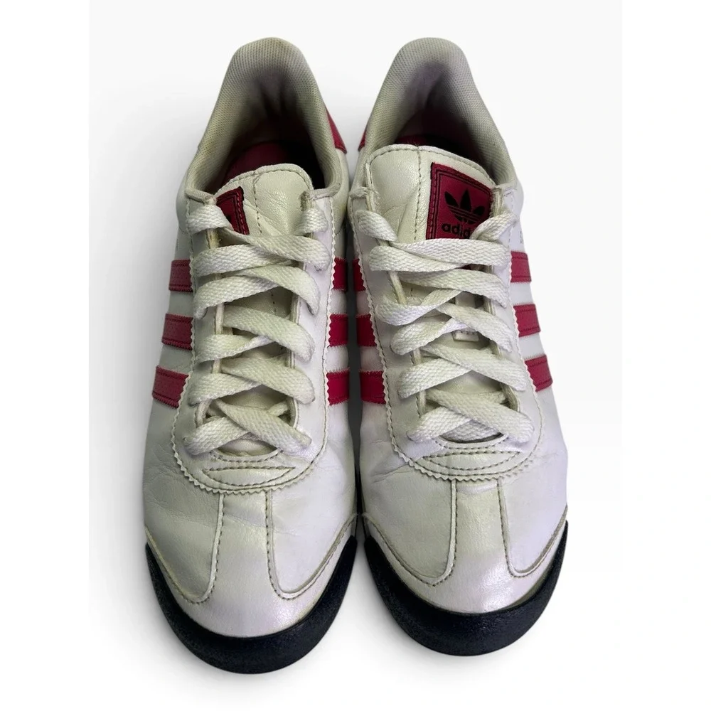 adidas Originals Samoa White Pink Sneakers 4.5Y Big Kid Retro Low C75999
